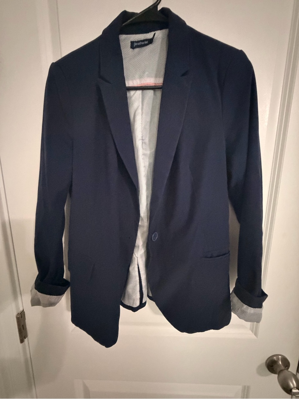 Womens navy Single-Button Blazer-M